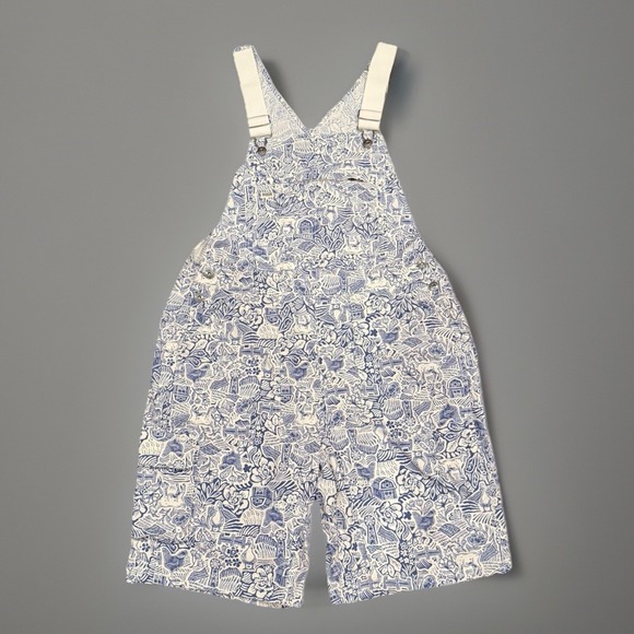 Duluth Trading Co Pants - Duluth Trading Heirloom Gardening Bib 10" Short Overalls Farm Toile Women's M